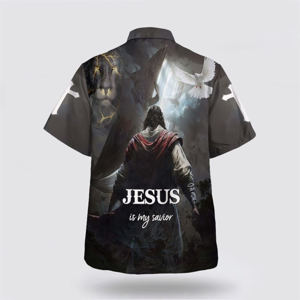 Christian Hawaiian Shirt, Jesus Is My Savior Hawaiian Shirt, Christ Jesus Anh The Lion Hawaiian Shirts, Christian Aloha Shirt