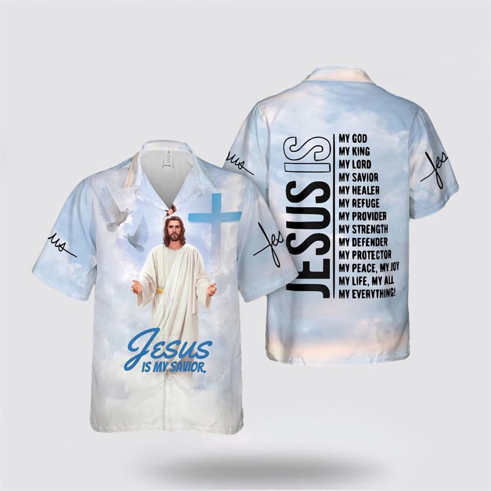 Christian Hawaiian Shirt, Jesus Is My Savior Peace Hawaiian Shirt, Christian Aloha Shirt