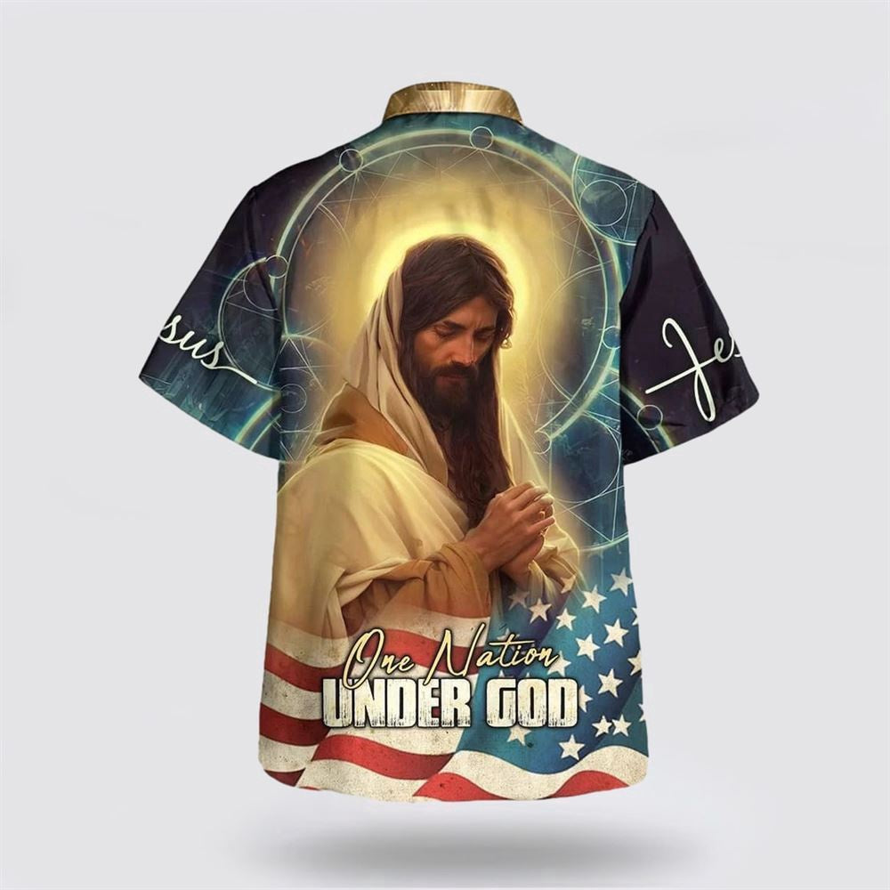 Christian Hawaiian Shirt, Jesus Pray One Nation Under God Hawaiian Shirts, Christian Aloha Shirt
