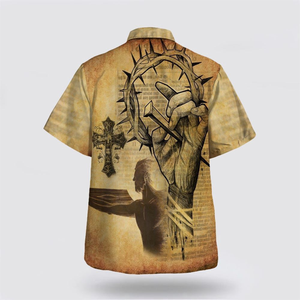 Christian Hawaiian Shirt, Nail Christ's Crucifixion Cross Hawaiian Shirt, Christian Aloha Shirt