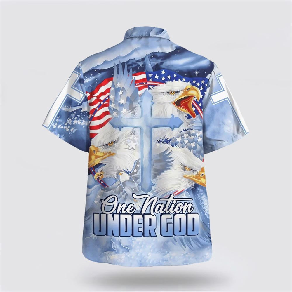 Christian Hawaiian Shirt, One Nation Under God 1 Hawaiian Shirts, Christian Aloha Shirt