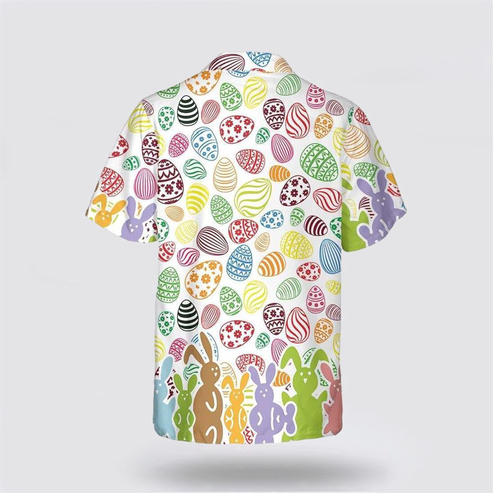 Christian Hawaiian Shirt, Rabbits And Easter Eggs Seamless Pattern Hawaiian Shirt, Easter Hawaiian Shirts, Christian Aloha Shirt