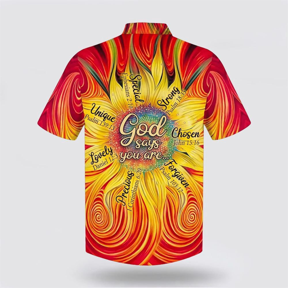 Christian Hawaiian Shirt, Sunflower God Say You Are Hawaiian Shirts, Christian Aloha Shirt