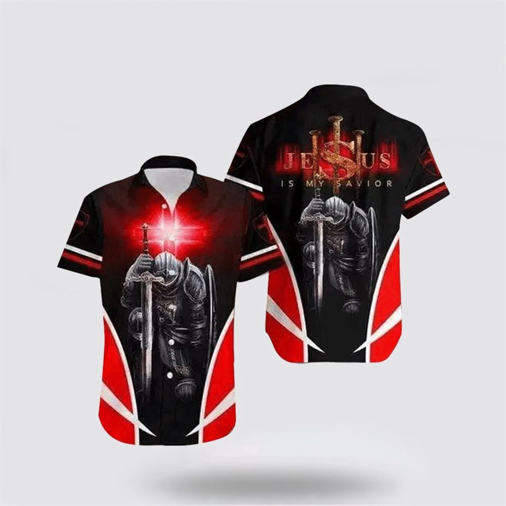 Christian Hawaiian Shirt, Warrior Jesus My Savior Hawaiian Shirt, Christian Aloha Shirt