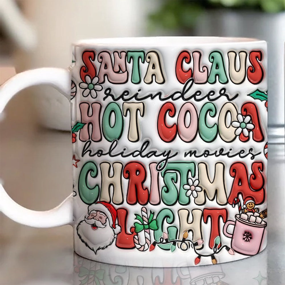 Christmas 3D Mug, 3D Christmas Inflated Mug, Puffy Santa Mug, 3D, Santa Mug, Gift For Christmas