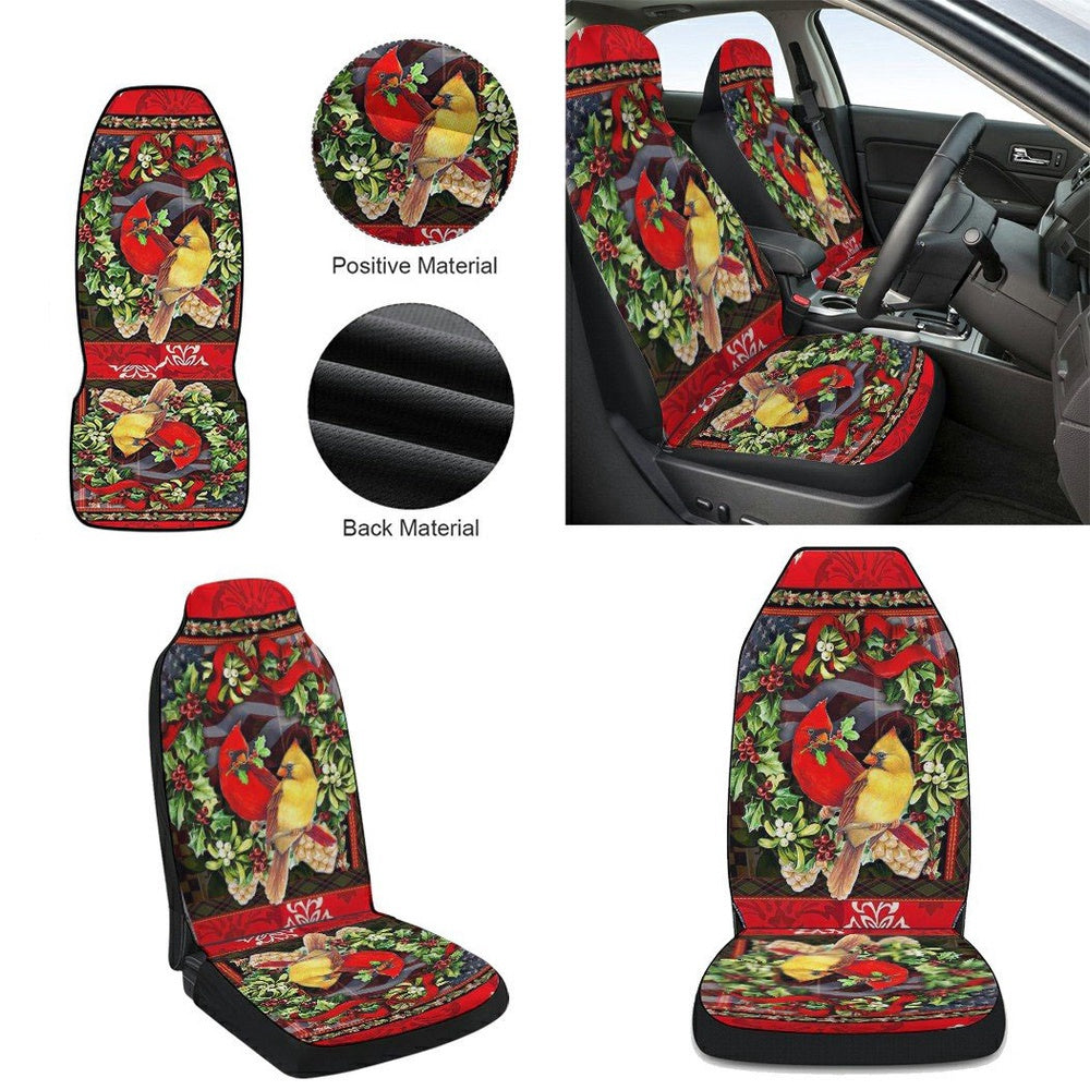 Christmas Cardinal Cars Seat Cover, Christmas Car Seat Covers, Car Decor Gift