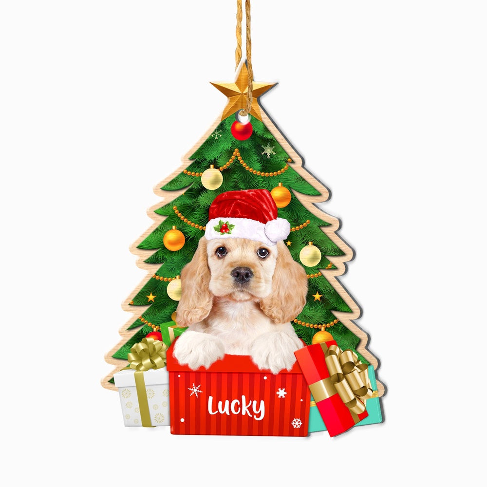 Christmas Dog Ornament, PersonalizedCute Cocker Spaniel Christmas Tree Ornament, New Dog Christmas Ornament