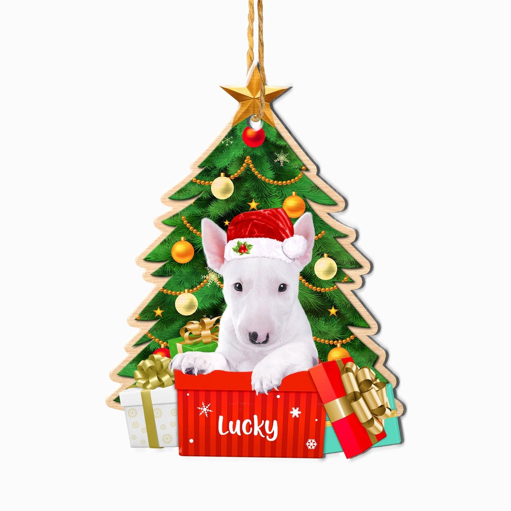 Christmas Dog Ornament, Personalized Bull Terrier Christmas Tree Ornament, New Dog Christmas Ornament