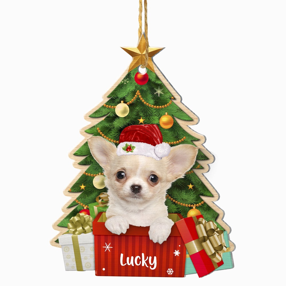 Christmas Dog Ornament, Personalized Chihuahua Christmas Tree Ornament, New Dog Christmas Ornament