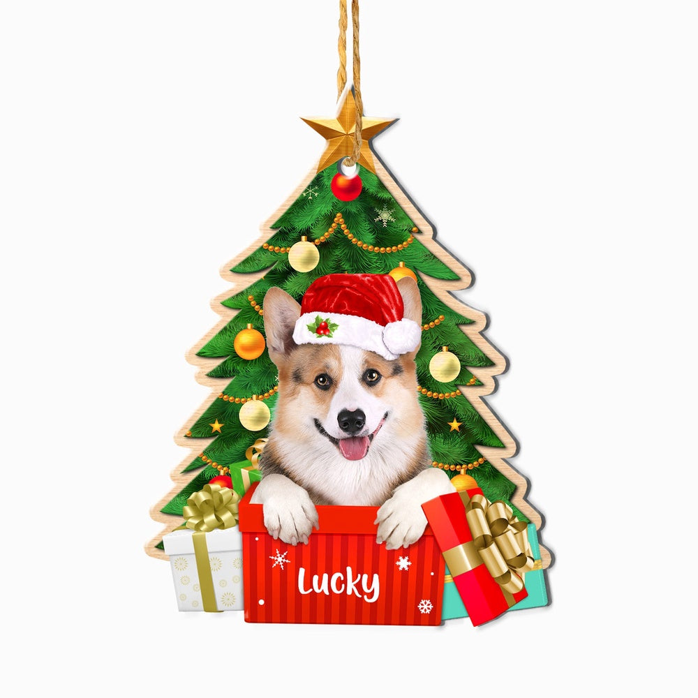 Christmas Dog Ornament, Personalized Corgi Christmas Tree Ornament, New Dog Christmas Ornament