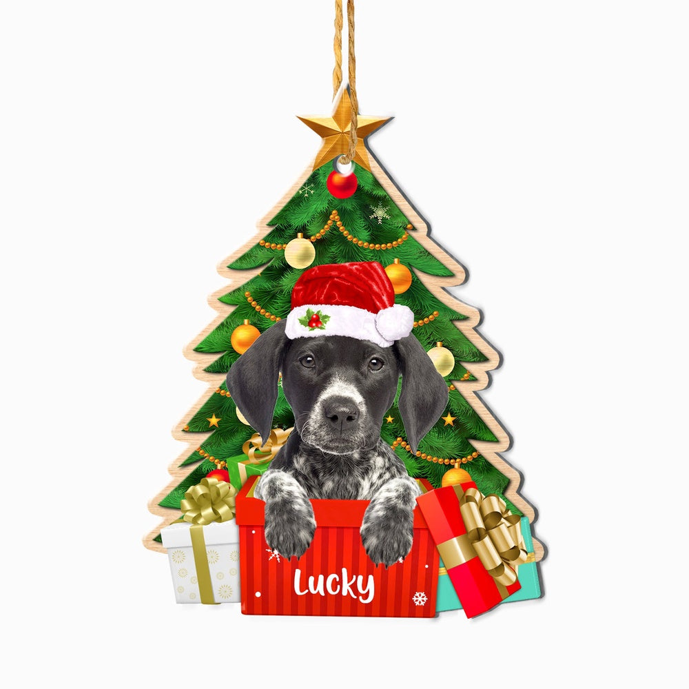 Christmas Dog Ornament, Personalized German Shorthaired Pointer Christmas Tree Ornament, New Dog Christmas Ornament