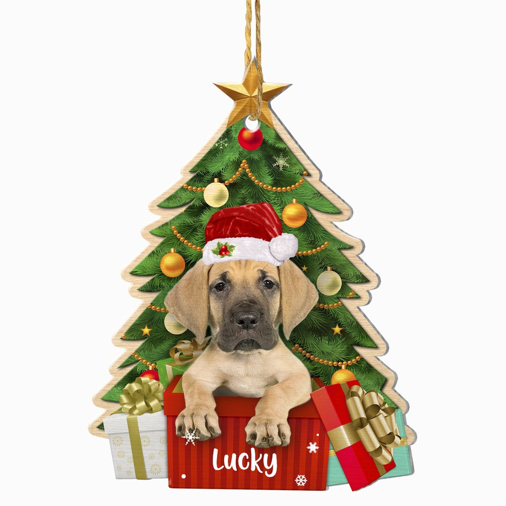 Christmas Dog Ornament, Personalized Great Dane Christmas Tree Ornament, New Dog Christmas Ornament