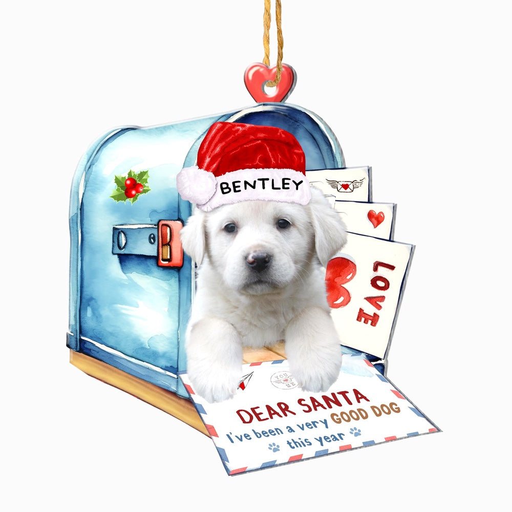 Christmas Dog Ornament, Personalized Great Pyrenees In Mailbox Christmas Ornament, New Dog Christmas Ornament