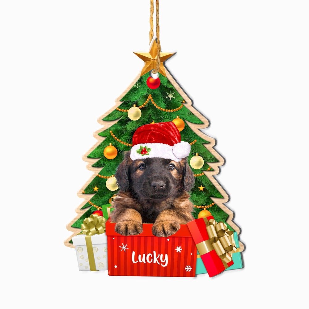 Christmas Dog Ornament, Personalized Leonberger Christmas Tree Ornament, New Dog Christmas Ornament