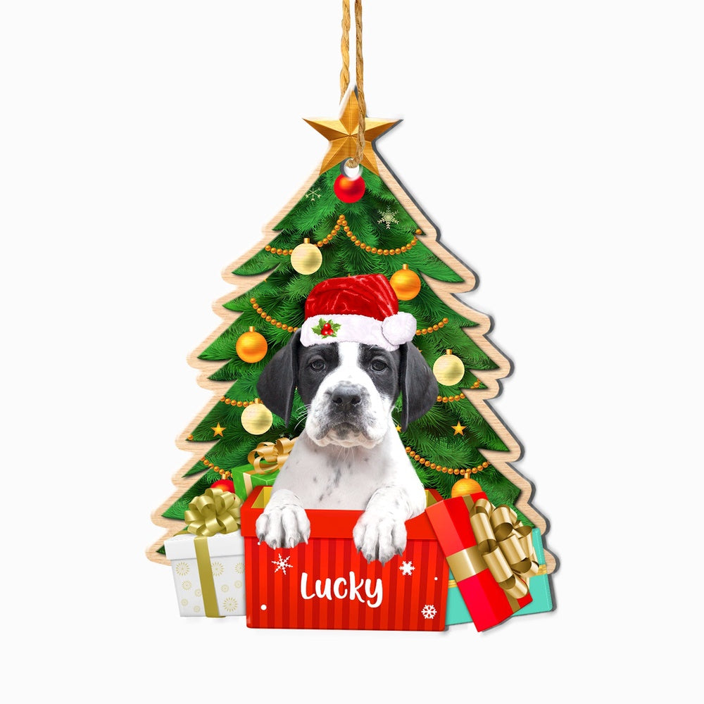 Christmas Dog Ornament, Personalized Pointer Christmas Tree Ornament, New Dog Christmas Ornament
