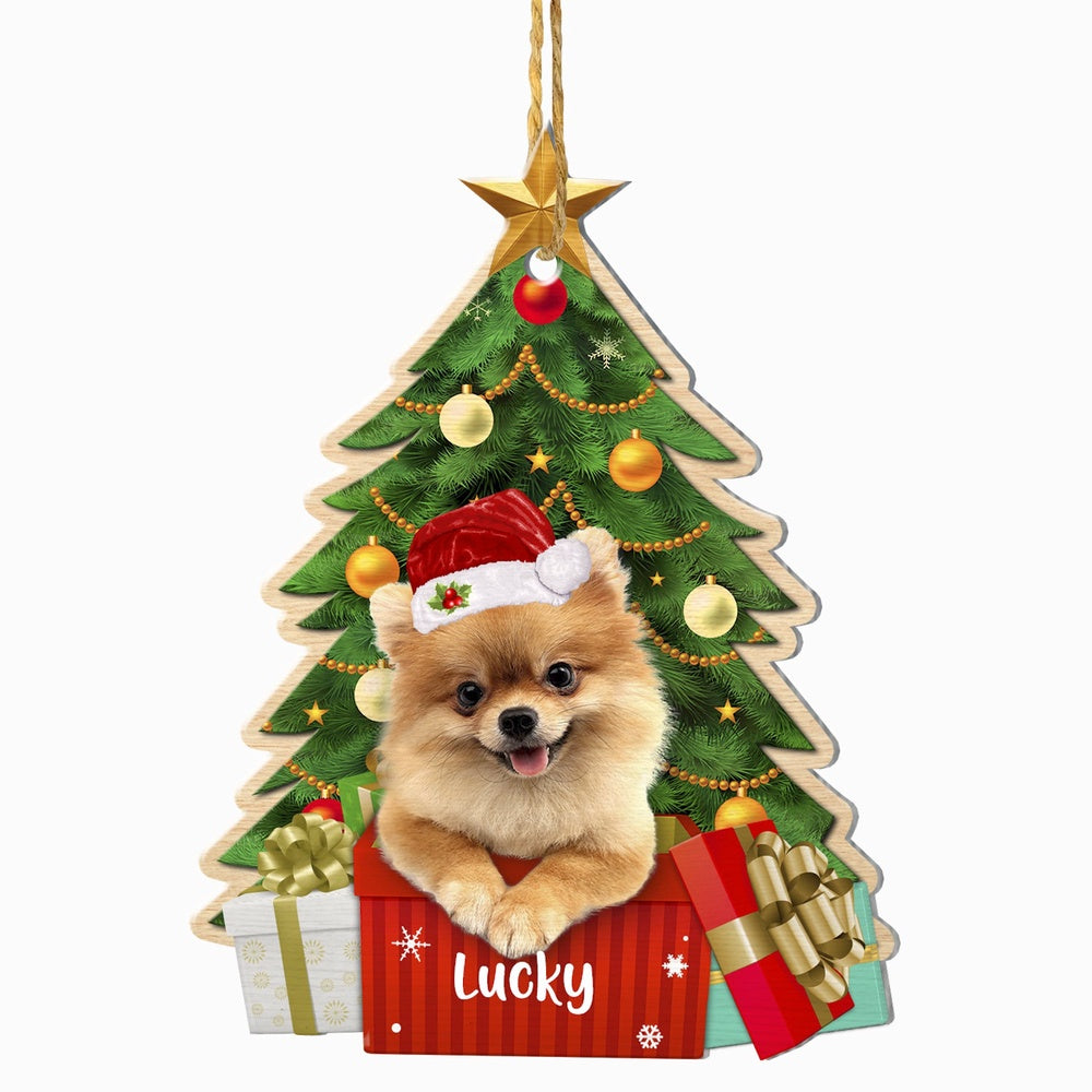 Christmas Dog Ornament, Personalized Pomeranian Christmas Tree Ornament, New Dog Christmas Ornament