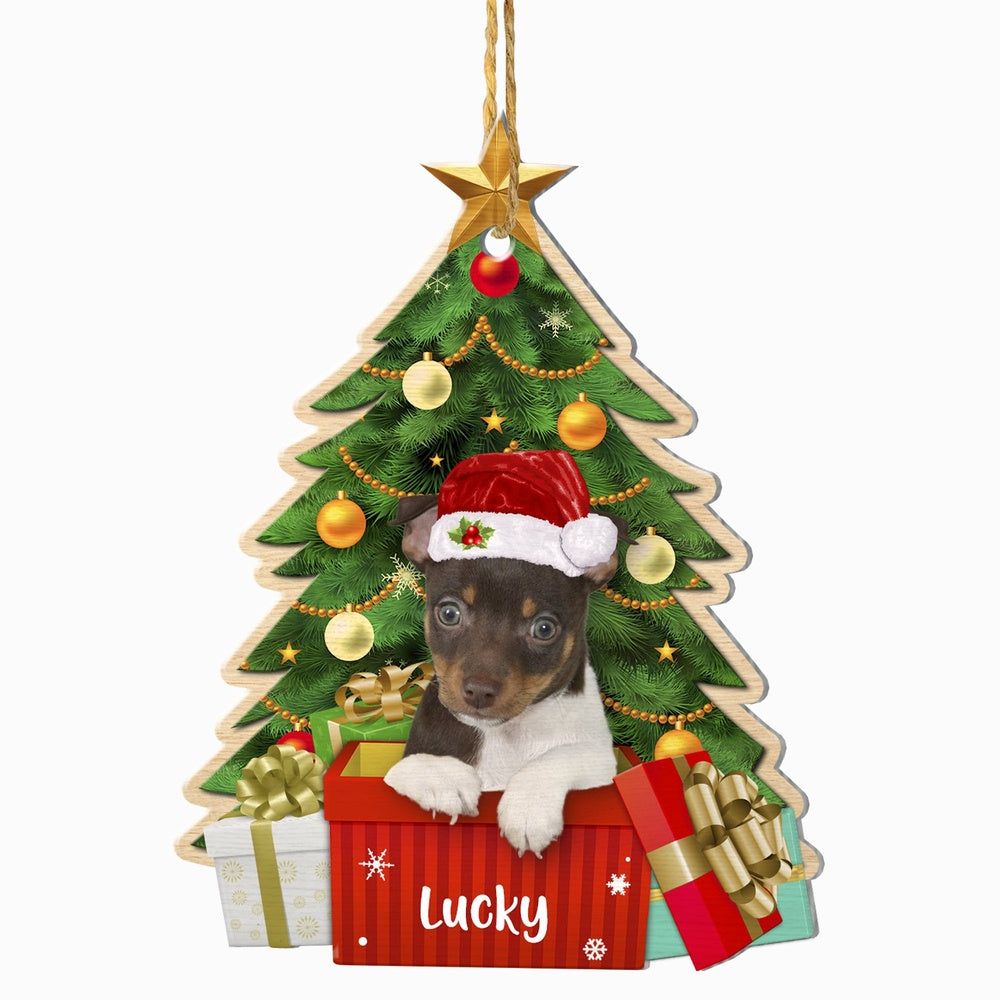 Christmas Dog Ornament, Personalized Rat Terrier Christmas Tree Ornament, New Dog Christmas Ornament