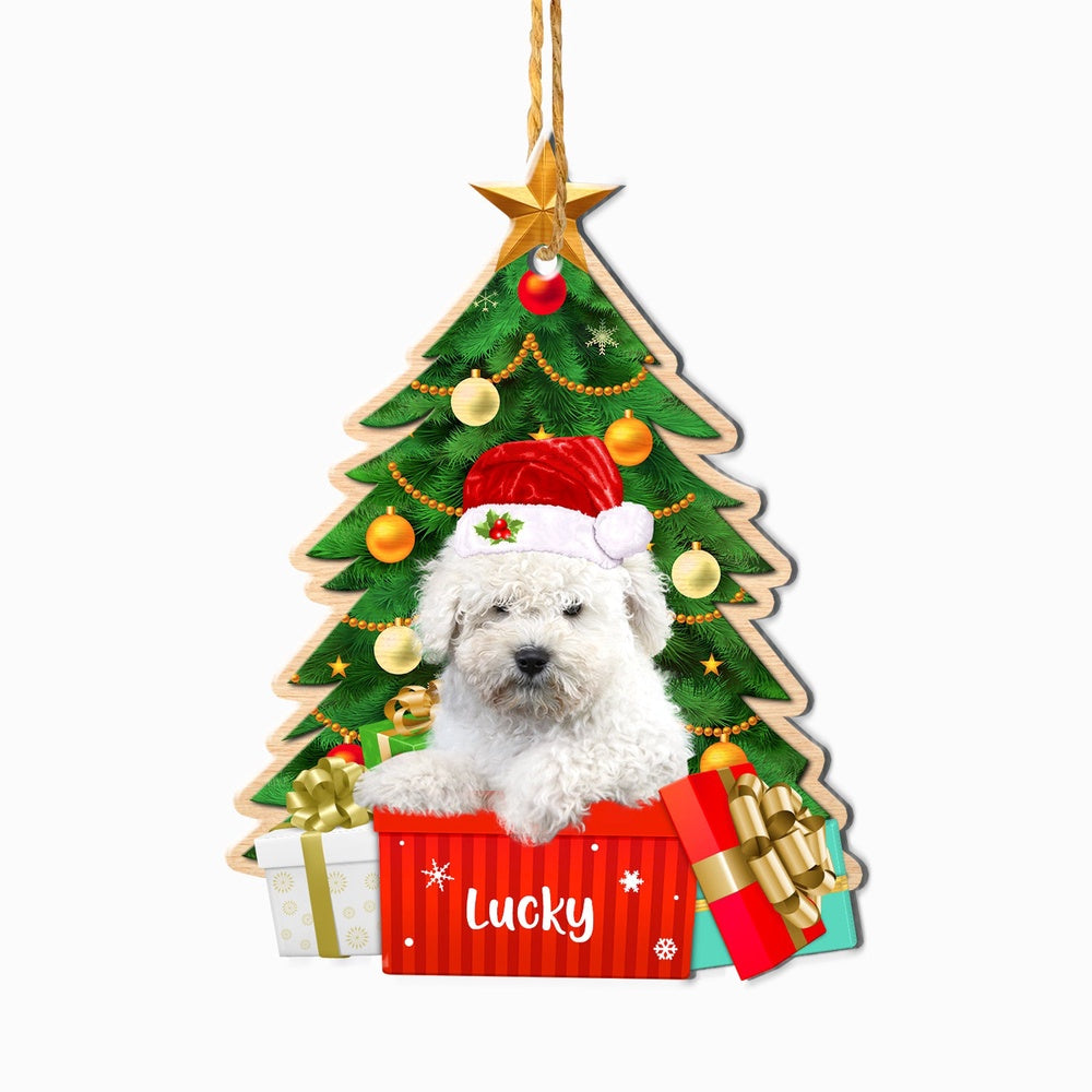 Christmas Dog Ornament, Personalized White Puli Christmas Tree Ornament, New Dog Christmas Ornament