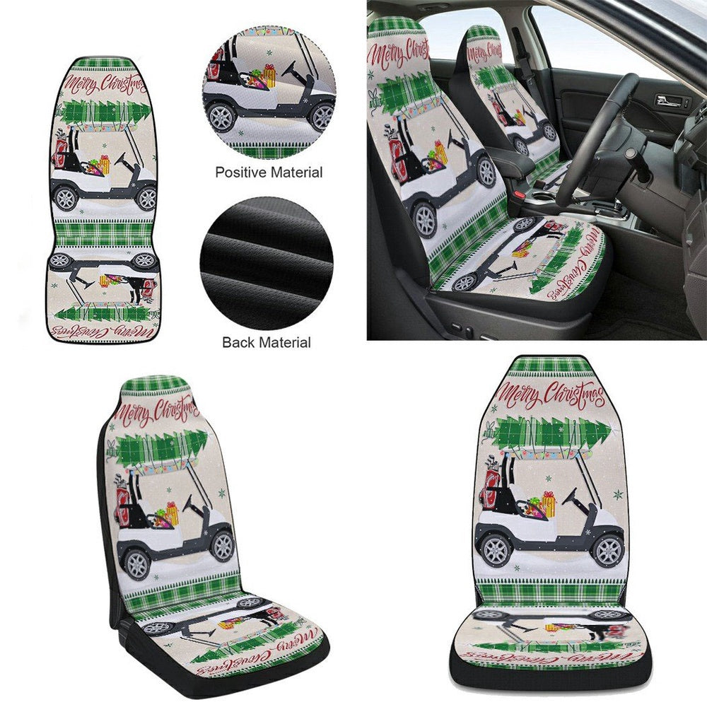 Christmas Golf Cart HohoHole Cars Seat Cover, Christmas Car Seat Covers, Car Decor Gift