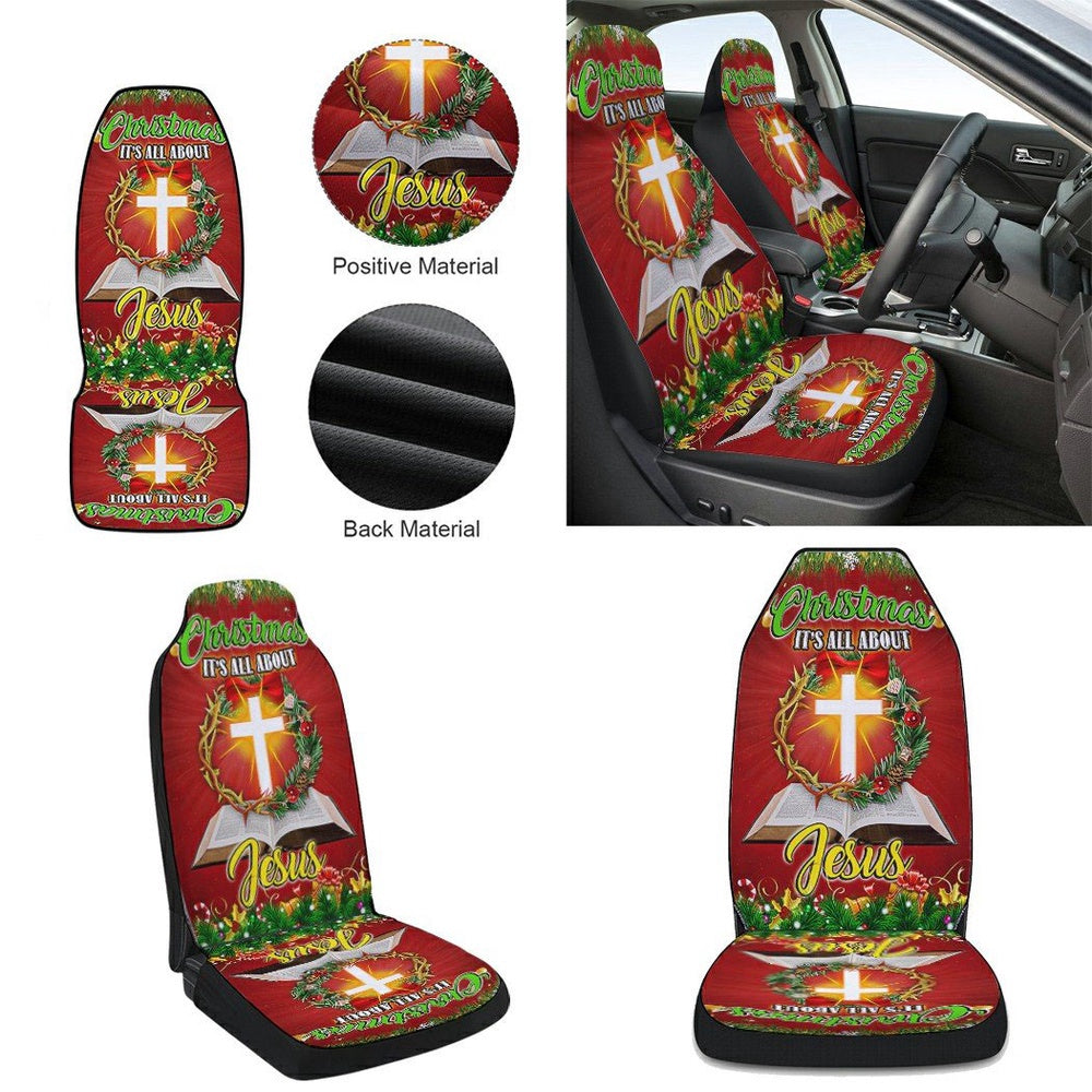 Christmas It is All About Jesus Cars Seat Cover, Christmas Car Seat Covers, Car Decor Gift