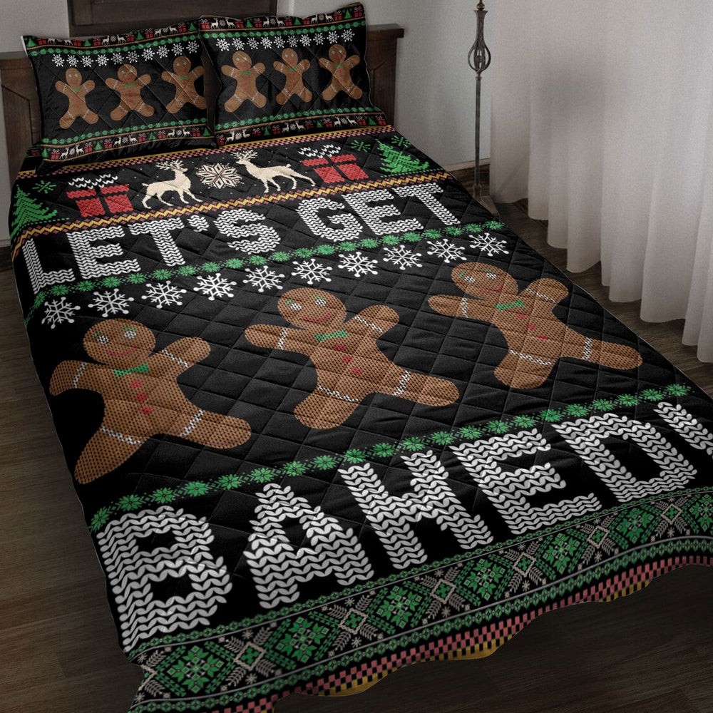 Christmas Quilt Set, Let'S Bakedmas Gingerbread Man Quilt Blanket