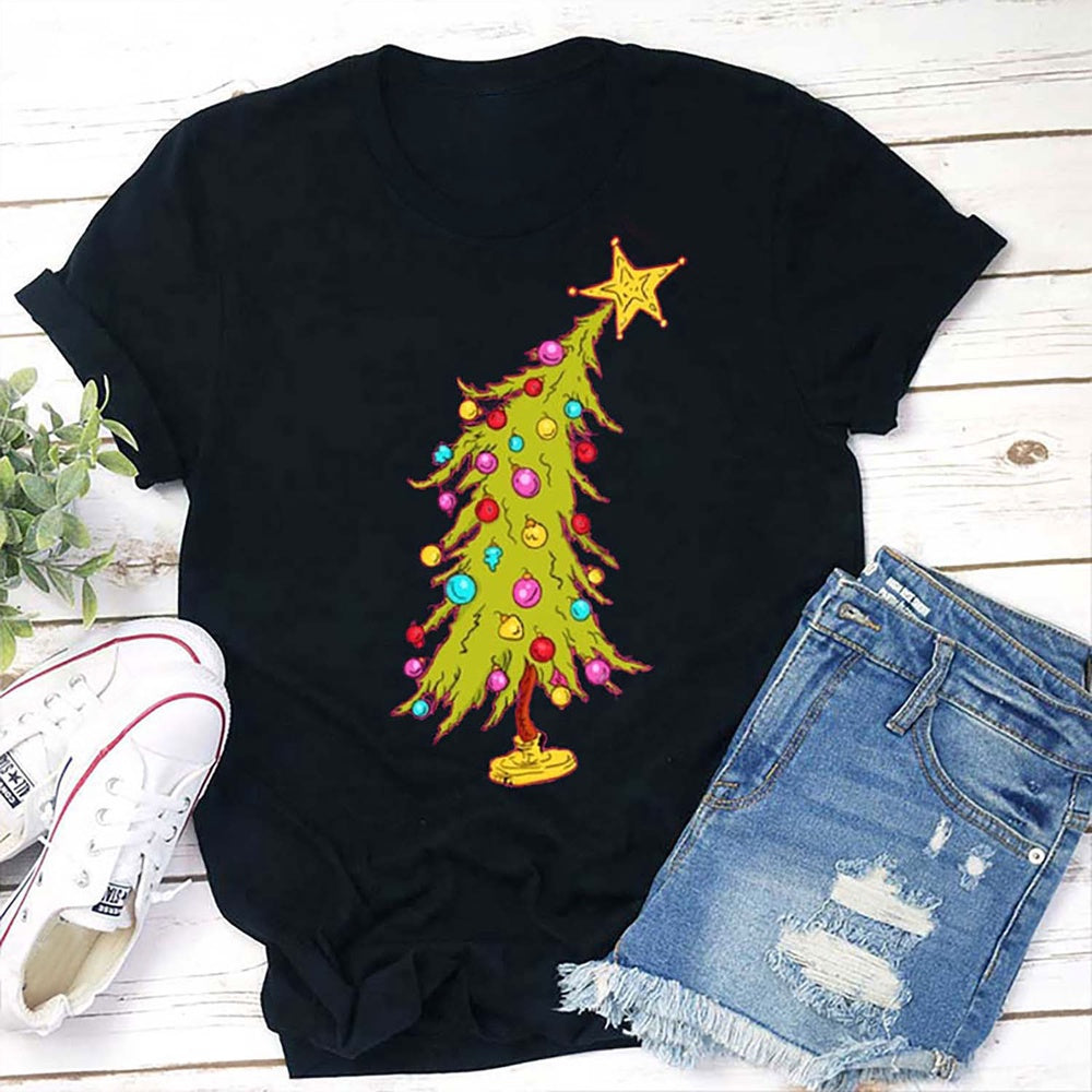Christmas Tree With Colorful Lights T Shirt, Merry T Shirt, Unisex Christmas Shirts