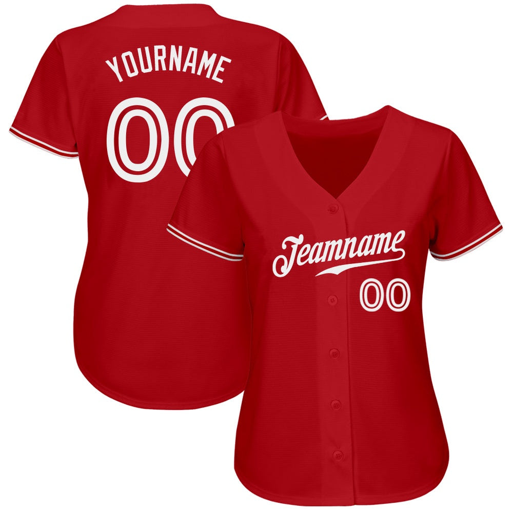 Cool Baseball Jersey, Custom Red White Authentic Baseball Jersey, Best Baseball Jerseys