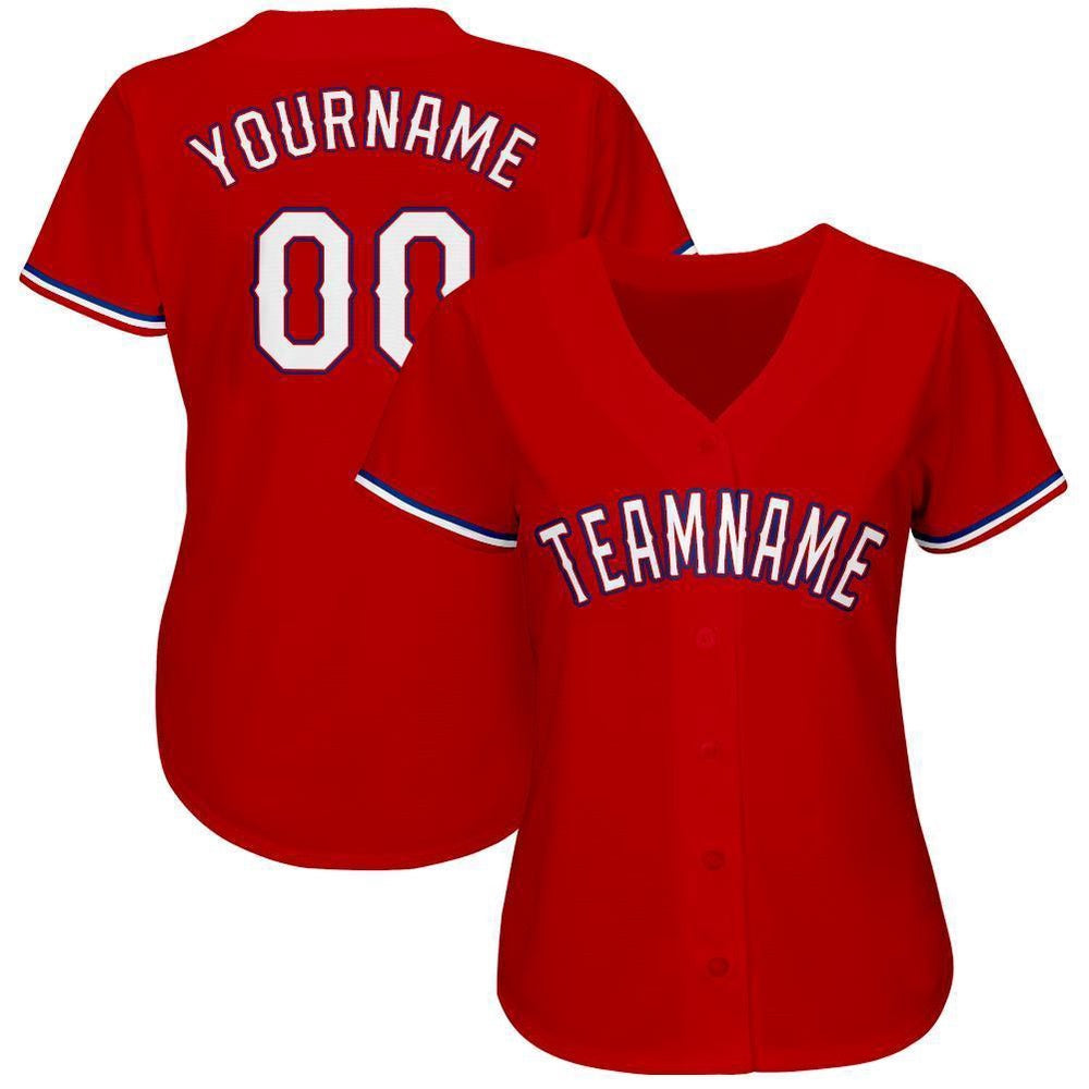 Cool Baseball Jersey, Custom Red White Royal Baseball Jersey, Best Baseball Jerseys
