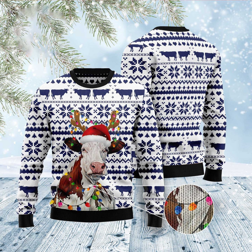 Cow Christmas Reunion Ugly Christmas Sweater, Funny Xmas Sweater, Sweater Xmas