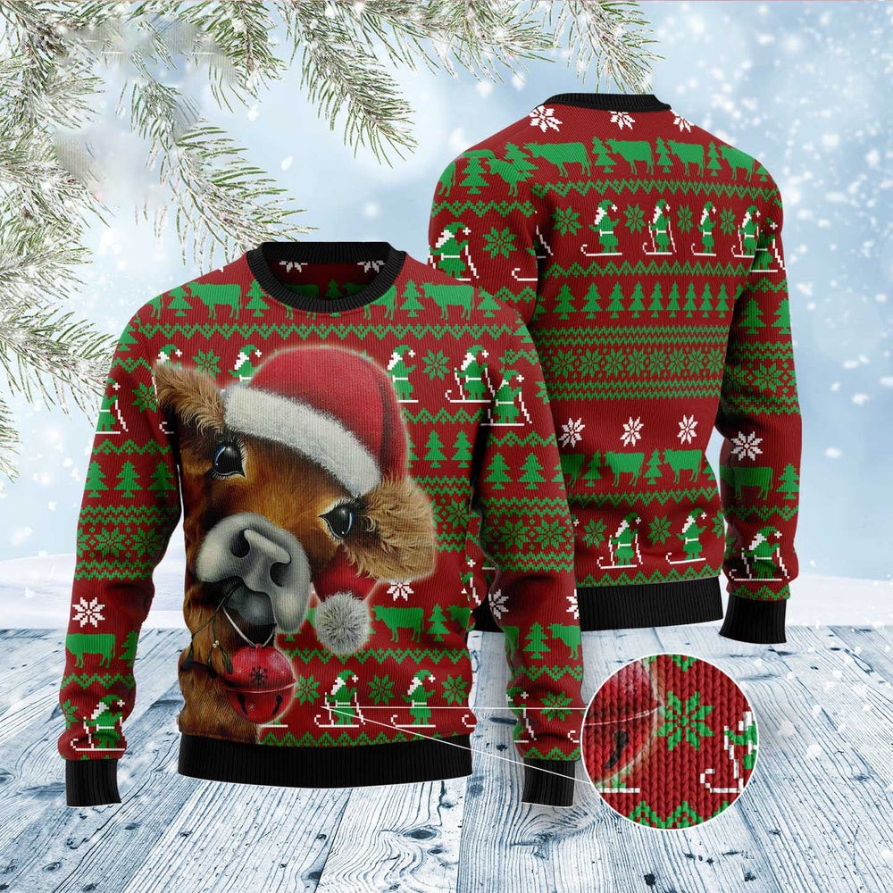 Cow Xmas Funny Ugly Christmas Sweater, Funny Xmas Sweater, Sweater Xmas