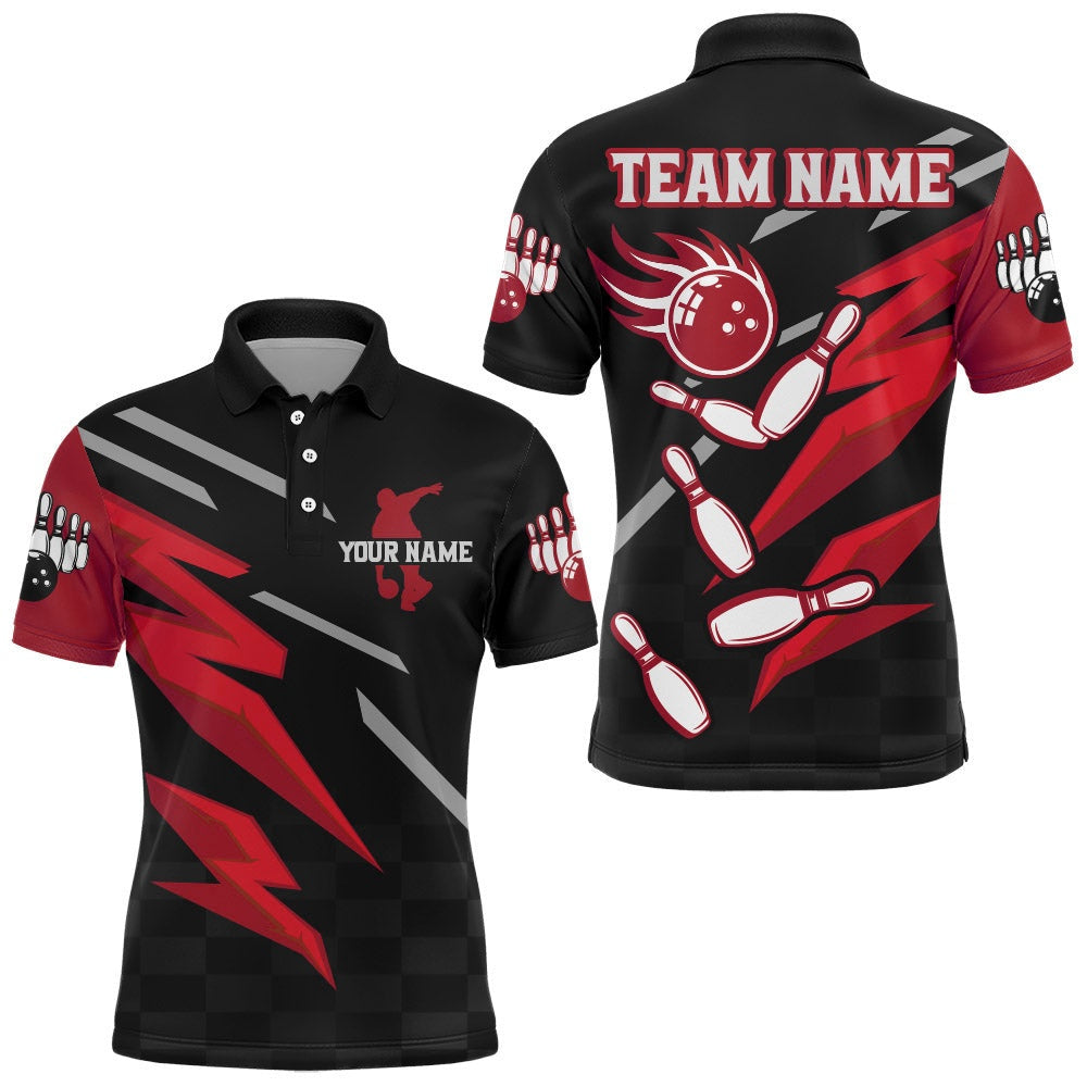 Custom Bowling Polo Shirts, Bowling Polo Shirt For Men Custom Bowling Jersey Team League Bowling Shirts