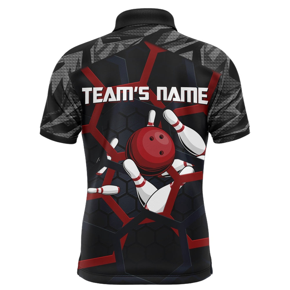 Custom Bowling Polo Shirts, Custom Bowling Polo Shirt For Men Camo Bowling Jersey Bowling Team League Shirts