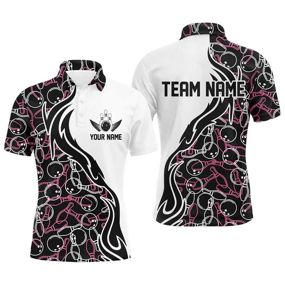 Custom Bowling Polo Shirts, Custom Bowling Shirts For Men And Women, Personalized Bowling Team Jerseys Bowling Pattern