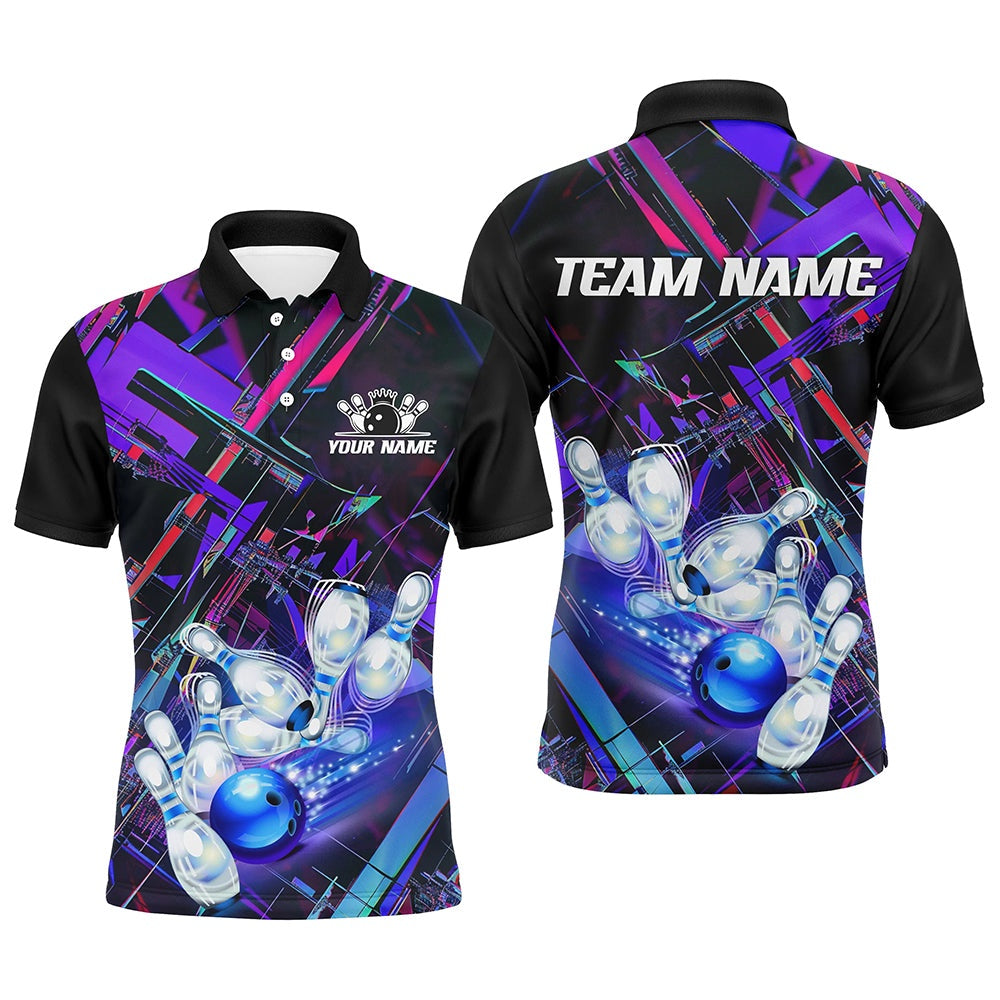 Custom Bowling Polo Shirts, Custom Colorful Bowling League Shirts For Men And Women, Bowling Tournament Team Jerseys