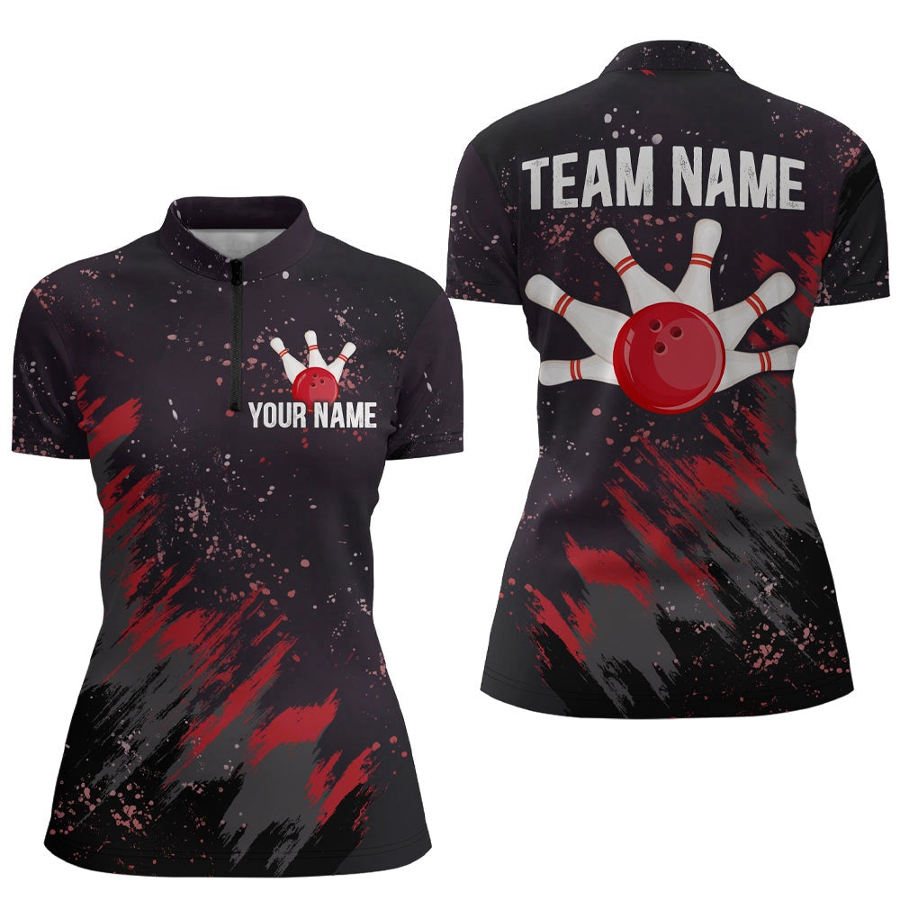 Custom Bowling Polo Shirts, Personalized Red Bowling Jersey Team Custom Bowling Shirt For Men & Women