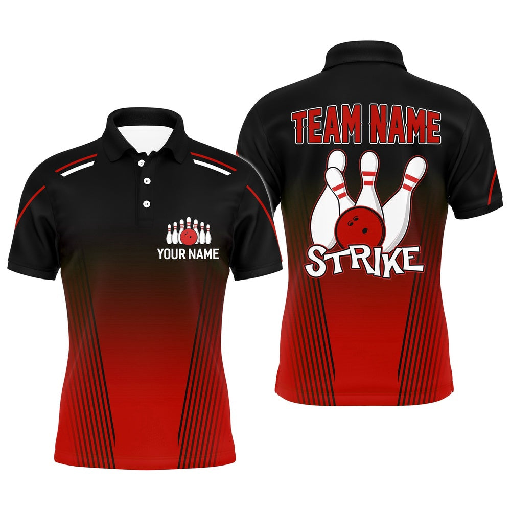 Custom Bowling Polo Shirts, Strike Bowling Shirts For Men Custom Bowling Polo Shirts Team League Bowling Jerseys