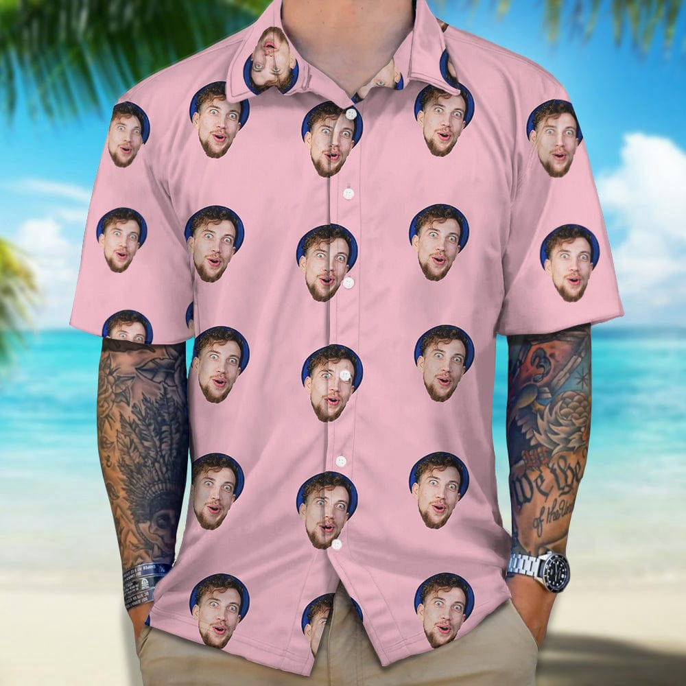 Custom Face Photo Multicolor Hawaiian Shirt, Custom Hawaiian Shirts With Face