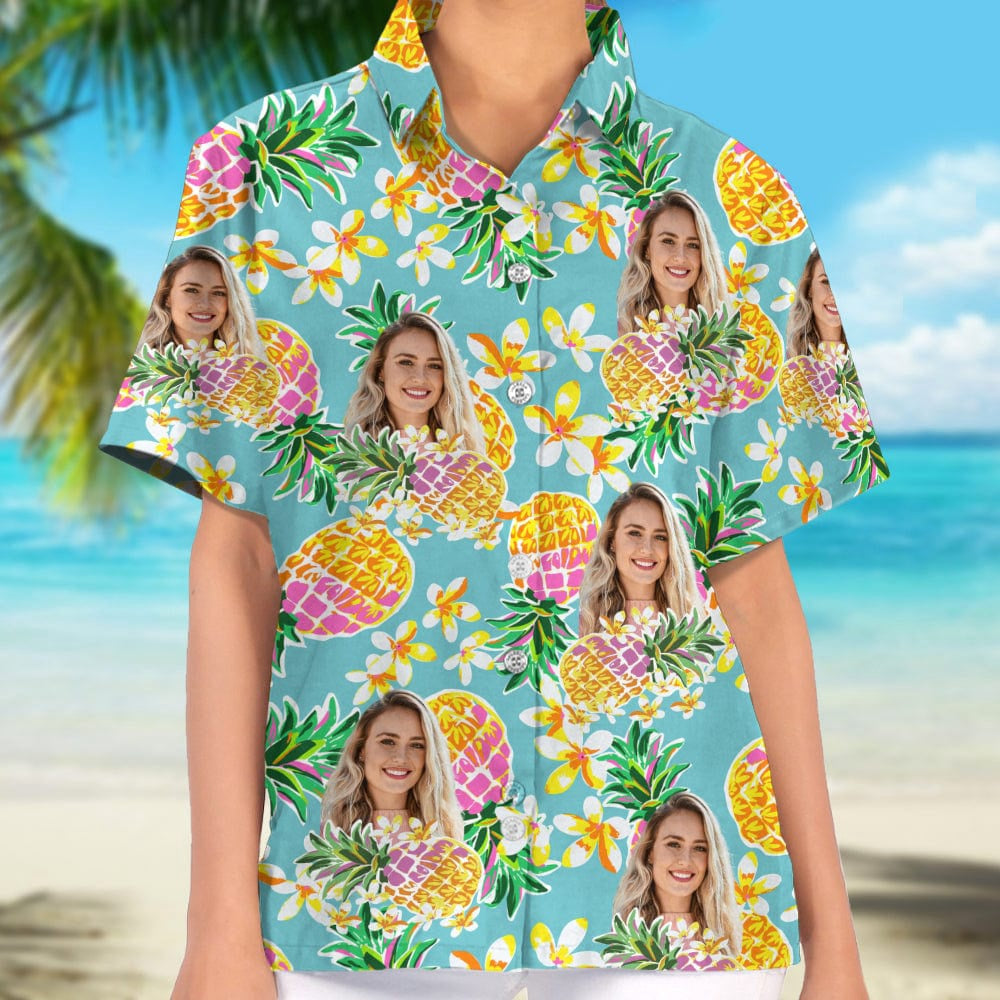 Custom Face Photo Tropical Hawaiian Shirt, Custom Hawaiian Shirts With Face