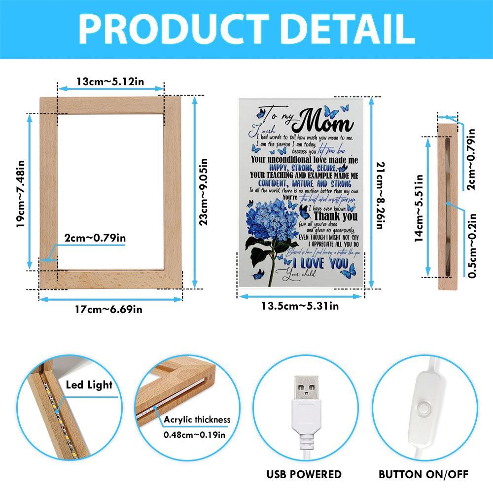 Custom Frame Lamp Prints Mother's Day Gifts Family, Mother's Day Night Light, Best Mom Ever, Gift For Mom