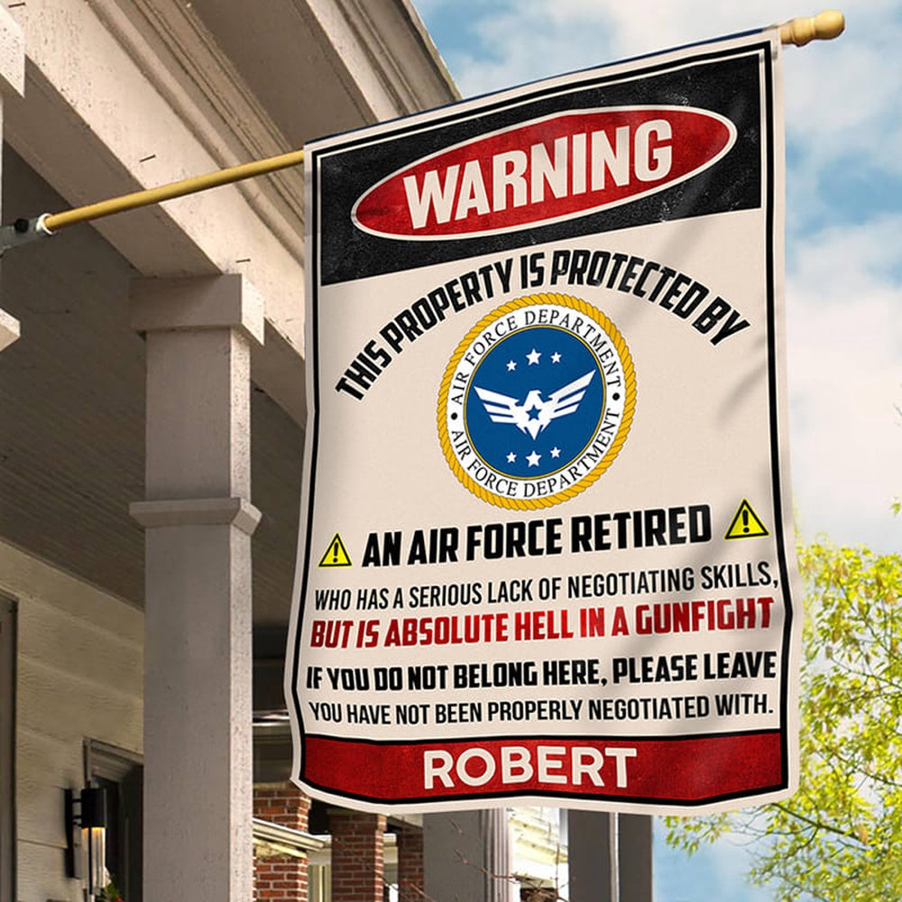 Custom US Air Force Flag, This Property Is Protected Air Force Flag, Military Air Force Flag, Veteran Day Gift