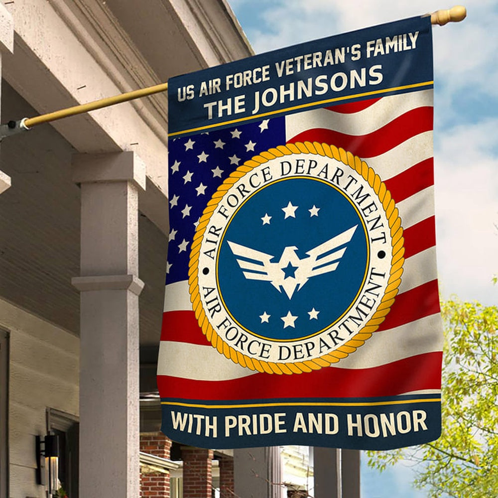 Custom US Air Force Flag, With Pride And Honor Air Force Flag, Military Air Force Flag, Veteran Day Gift
