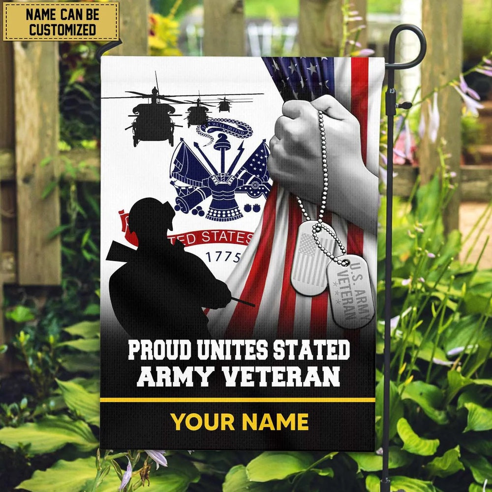 Custom US Army Flag, Premium Us Army Veteran Name American Flag, Gift For Army Veteran Garden Flag, US Army Veteran Flag, Army Retired Flag