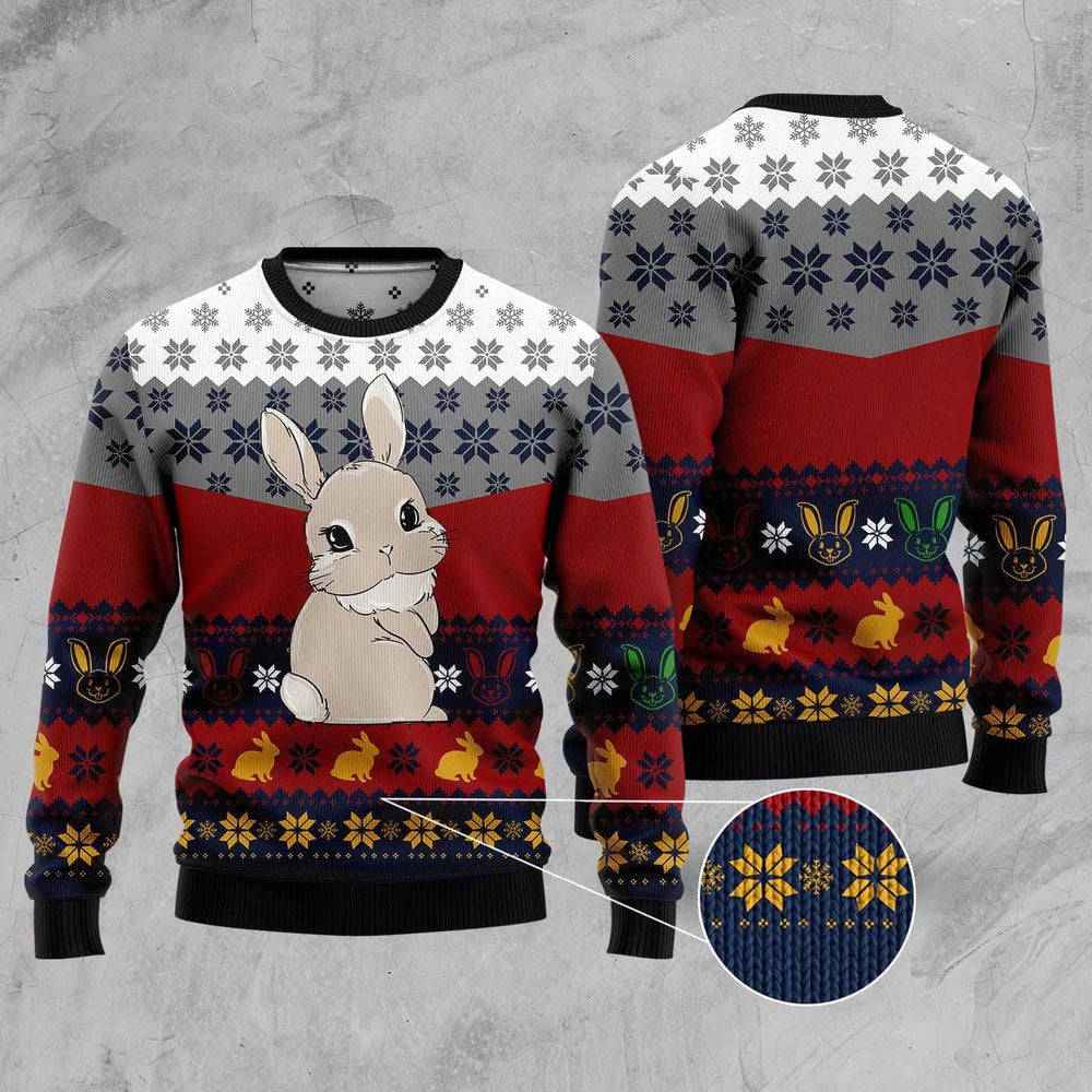 Cute Rabbit Ugly Christmas Sweater, Funny Xmas Sweater, Sweater Xmas
