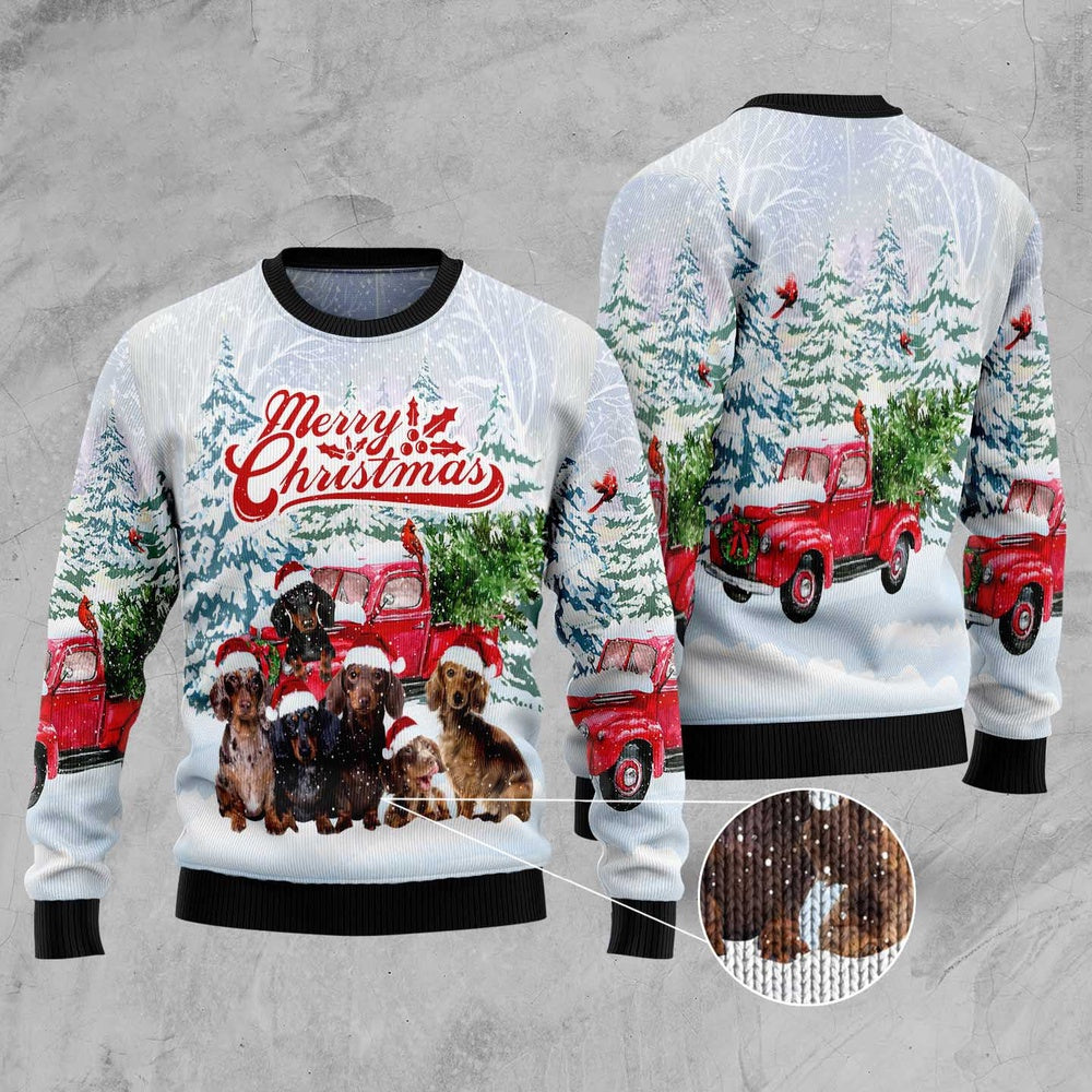 Dachshund Merry Christmas Ugly Christmas Sweater, Funny Xmas Sweater, Sweater Xmas