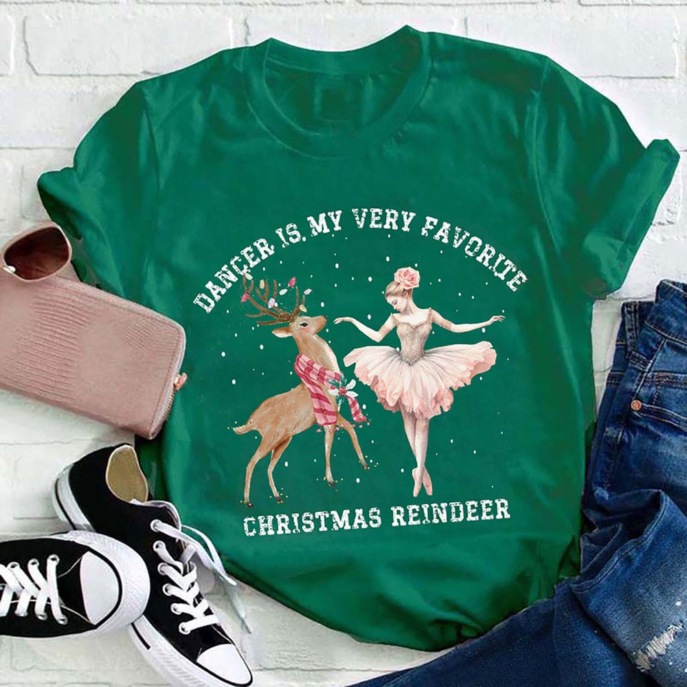 Dance Is My Very Favorite Christmas Reindeer T Shirt, Merry T Shirt, Unisex Christmas Shirts