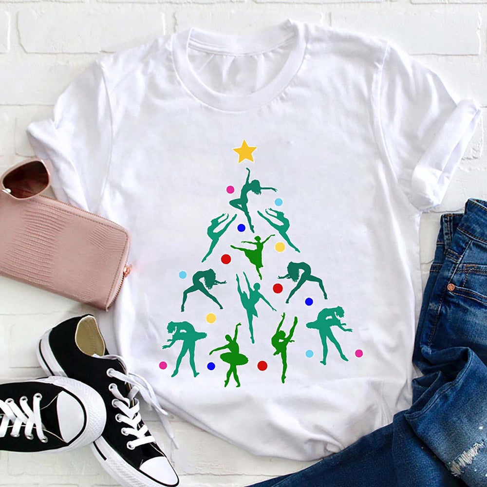 Dancer Christmas Tree T Shirt, Merry T Shirt, Unisex Christmas Shirts