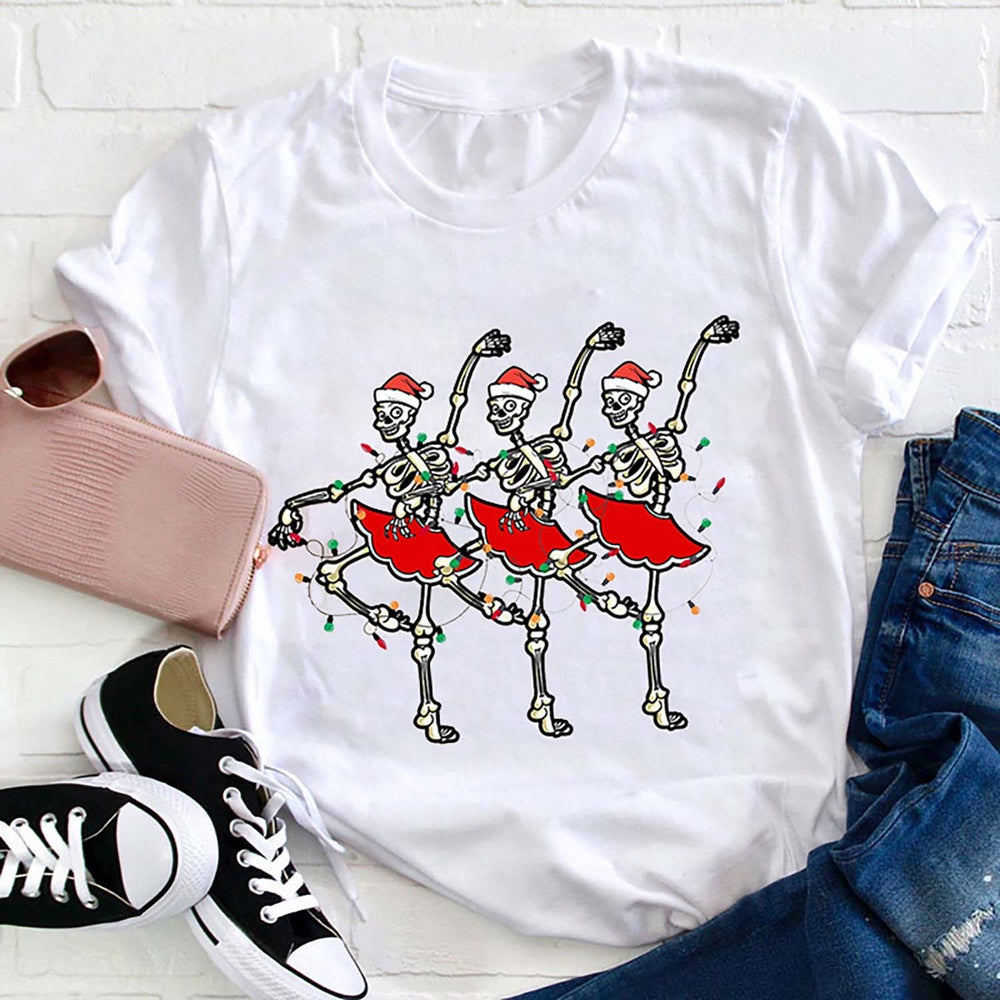 Dancing Skeleton Christmas T Shirt, Merry T Shirt, Unisex Christmas Shirts