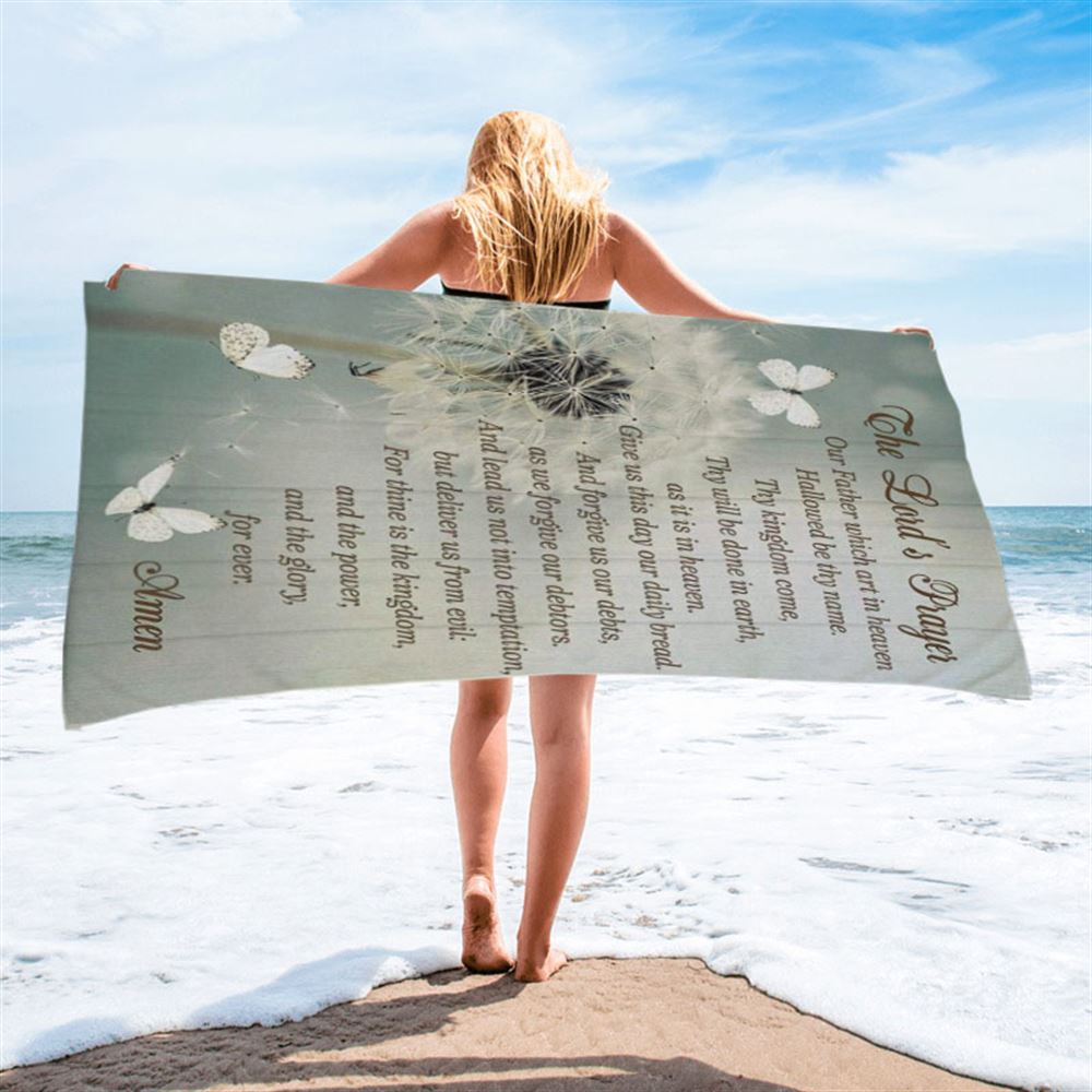 Dandelion Create In Me A Clean Heart Psalm 5110 Beach Towel - Bible Verse Beach Towel - Scripture Beach Towel
