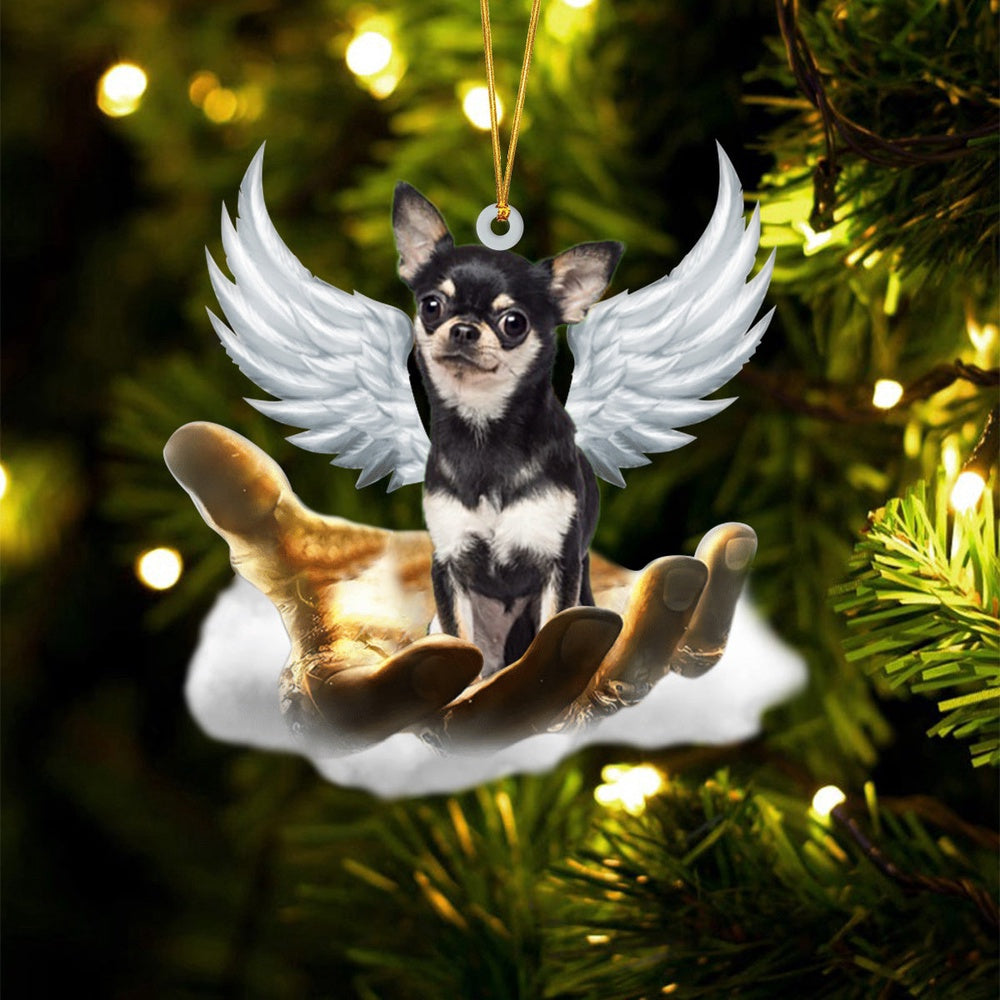 Dog Christmas Ornament, Chihuahua 3 On The Hands Of Jesus Ornament, Pet Christmas Ornaments