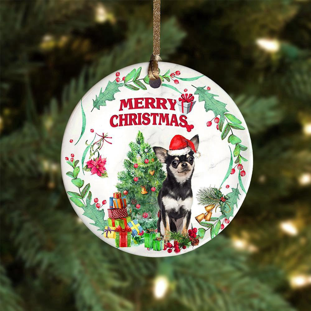Dog Christmas Ornament, Chihuahua Tree Merry Christmas Ornament, Pet Christmas Ornaments
